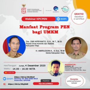 Bahas Pemulihan Ekonomi, Pemkab Wajo Akan Adakan Webinar