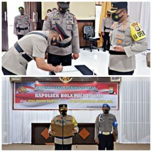 Kapolres Wajo Pimpin Serah Terima Jabatan Kapolsek Bola