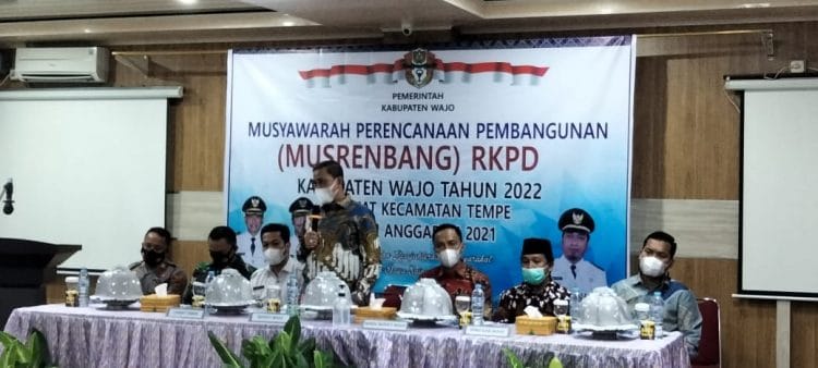 Bupati Wajo Hadiri Musrenbang RKPD Kecamatan Tempe Kabupaten Wajo TA 2021