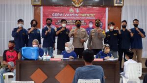 Gelar Gerai Vaksin Presesi Bersama Hipermawa, Kapolres Wajo : Membantu Pemerintah Tekan Penyebaran C-19