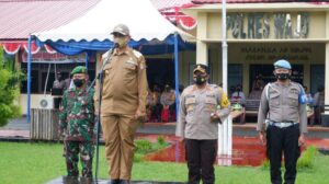 Bupati Wajo Pimpin Apel Gelar Pasukan Ops Patuh 2021 Di Mapolres Wajo