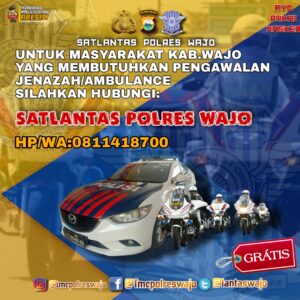 Polres Wajo Siapkan Pengawalan Ambulance Secara Gratis