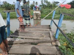 Penanganan Jembatan Hanyut di Pammana Wajo Tinggal Tunggu Material