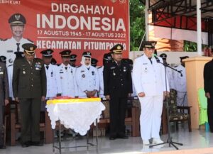 Camat Pitumpanua Inspektur Upacara Peringatan HUT RI KE-77 di Desa Mattirowalie