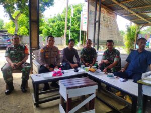 Kapolsek Bola Bersama Danpos Ramil dan BRI Unit Gelar Coffee Morning Bahas Anev Kamtibmas