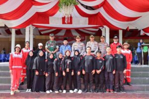 Bersama Forkopimda,Kapolres Sidrap Ikuti Gelar Pasukan Penanggulangan Bencana