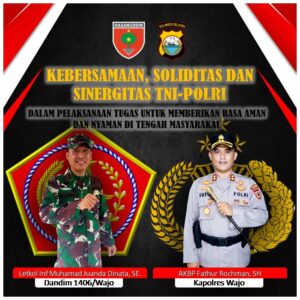 Kapolres Wajo : Bentuk Solidaritas Polri-TNI dalam menunjang tugas sehari-hari ditengah-tengah masyarakat
