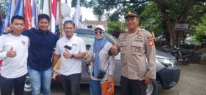 Personil Polsek Majauleng Polres Wajo Giat Pengawalan dan Pengamanan Kirab Pemilu 2024