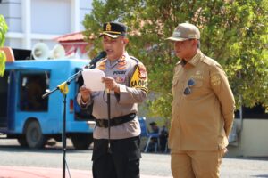 Kapolres Wajo Pimpin Apel Gelar Pasukan Dalam Rangka Kesiapan Pengamanan Pilkades Serentak