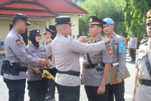 Kapolres Wajo AKBP Fatchur Rochman Pimpin Sertijab Kasat Reskrim IPTU Aditya Pandu Drajat Sejati dan Dua Kapolsek