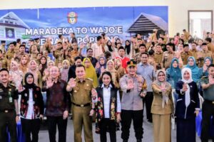 Kapolres Wajo Dampingi Menteri PPPA Di Kota Sutera Sengkang Kabupaten Wajo