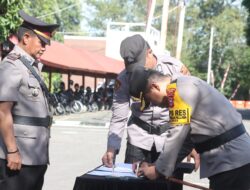 Kapolres AKBP Muhammad Rosid Pimpin Serah Terimakan Jabatan PJU Polres Wajo