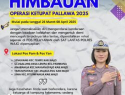 Himbauan Operasi Ketupat Pallawa 2025,Kasat Lantas Polres Wajo Persilakan Pengendara Rehat di Pos Pelayanan Saat Kelelahan atau Mengantuk Di Perjalanan