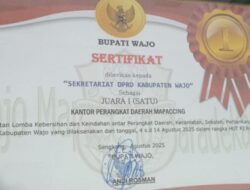 Sekretariat DPRD Wajo Sabet Juara Pertama Lomba Kebersihan HUT RI ke-80 Tahun 2025