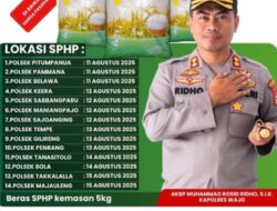 Tiga Mapolsek Jajaran Polres Wajo Dikerumuni Massa, Kapolres : Hari Ini Digelar Pasar Murah Guna Membantu Masyarakat