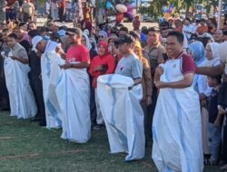 Bupati Wajo Ikut Lomba Lari Karung untuk Meriahkan HUT RI ke – 80 di Lapmer Sengkang