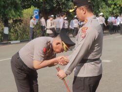 Kapolres Wajo Inspektur Upacara Pelantikan Kenaikan Pangkat Muhammad Hatta dari AKP ke KOMPOL