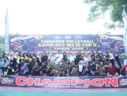 Pererat Soliditas, Polres Wajo Gelar Final dan Penyerahan Piala Turnamen Voli Hari Bhayangkara