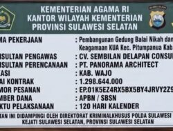Dugaan Pembangunan Kantor KUA Pitumpanua Tanpa PBG, Hamsing Ismail Desak Penghentian Proyek hingga Persyaratan Dipenuhi